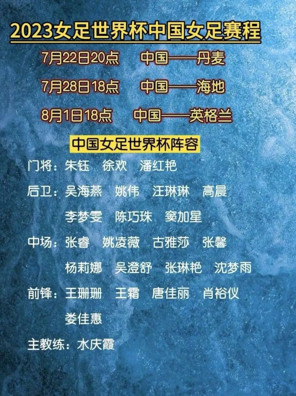 世界女足比赛倒计时，各队备战升温